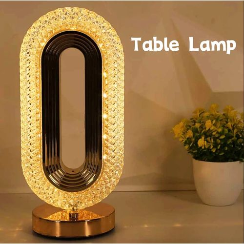 Oval Crystal Table Lamp, USB Rechargeable Interior Decoration Creative Atmosphere Night Light