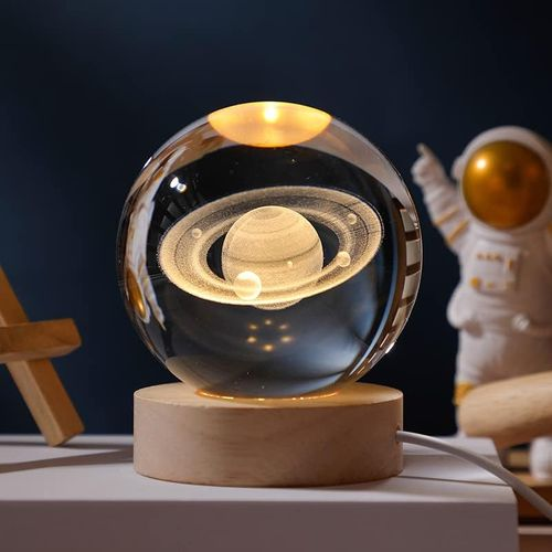 Mythco 3D Galaxy Crystal Ball Night Light With Colorful LED Light for Decor