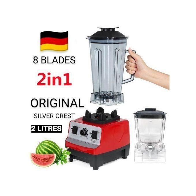 SILVER CREST 2L Industrial 8500W Food Crusher Blender (2 Jars) High Power