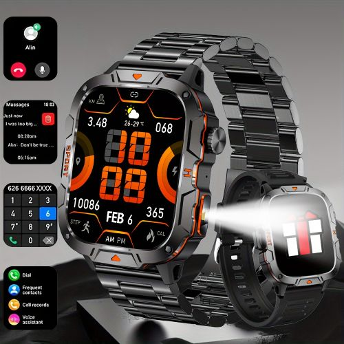 Rugged Smart Watch Men Wireless Call Waterproof Sport