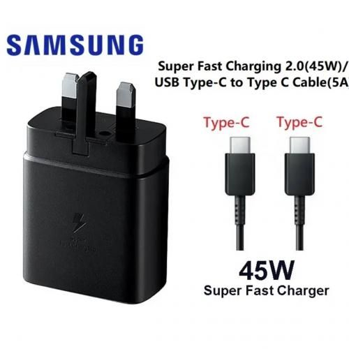 Samsung Galaxy 45W Super Fast Charging Adaptive Type-C For Samsung Galaxy A14 A24 A34 A54 S22 S22 Ultra S23 S23 S24 Ultra & Redmi
