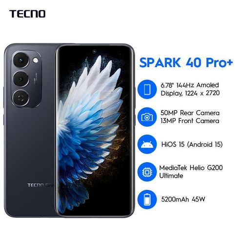 Tecno Spark 40pro+ 6.67" 8GB RAM/256GB ROM Android 15