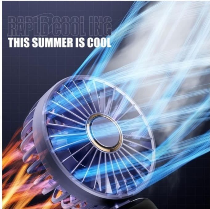 Portable Rechargeable Fan with LED Display, Long Battery Life, Purple