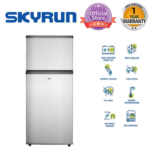 Skyrun 138 Litres Double Door Top Mount Fridge (BCD-138K) - INOX