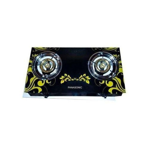 2 Burner Tempered Glass TableTop Gas Cooker- Black