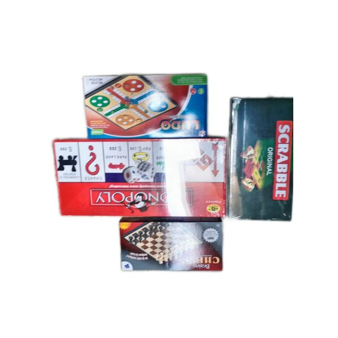 Monopoly + Scrabble + Ludo + Chess Board Game - ( 4 In 1)