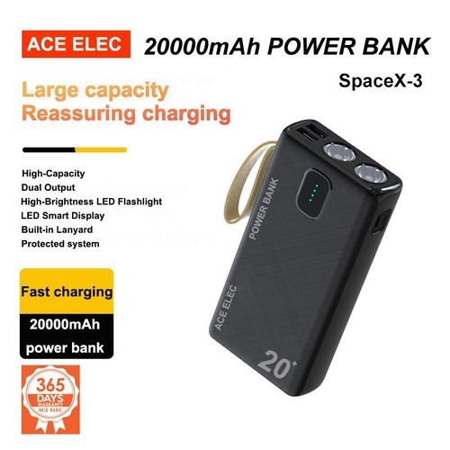 Ace Elec 20000mAh Pøwer Bank LED Strong Light Flashligh