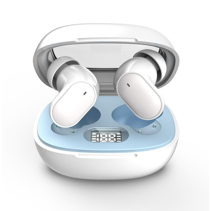 Wireless Stereo Earbuds with Bluetooth 5.4, Lightweight Comfort, Stable Fit Open Ear Bluetooth Earphones, Built-in Mic, 50H Play