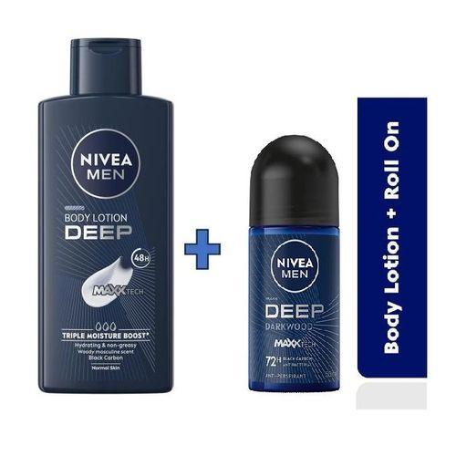 NIVEA MEN Deep Body Lotion 400ml + Deep Roll-on 50ml