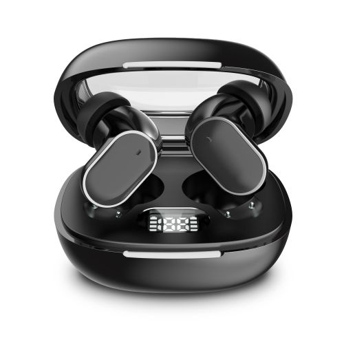 Wireless Stereo Earbuds with Bluetooth 5.4, Lightweight Comfort, Stable Fit Open Ear Bluetooth Earphones, Built-in Mic, 50H Play