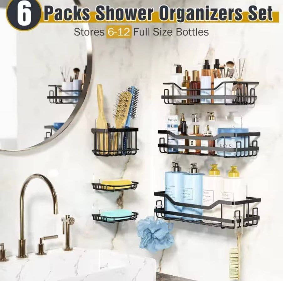 6 Packs Shower Organizer Set