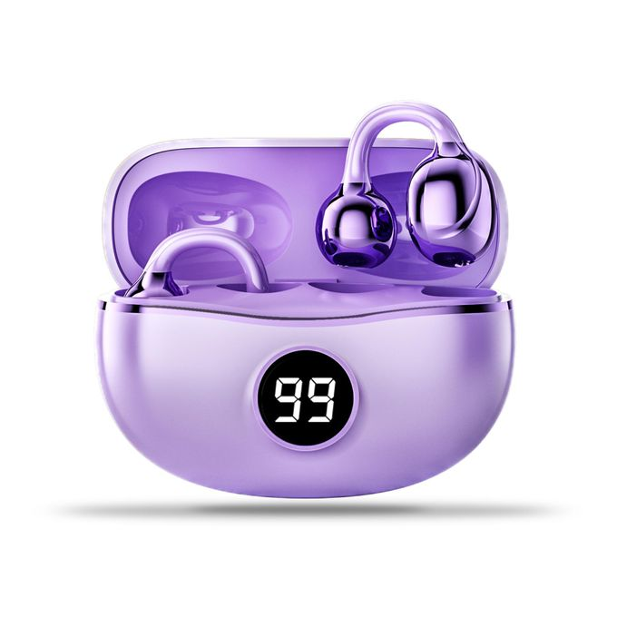 Wireless Open Ear Earbuds with Bluetooth 5.4, Air Clip-on Design, Lightweight Comfort, Stable Fit Open Ear Bluetooth Earphones, Built-in Mic, 50H Play