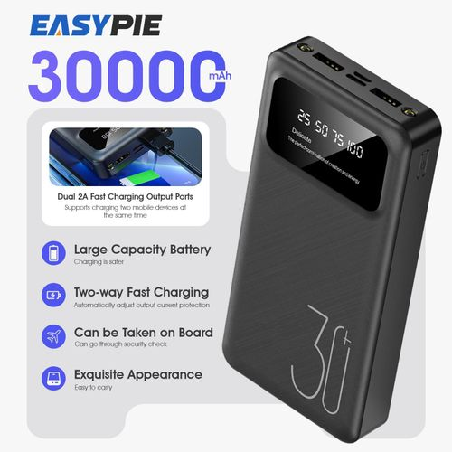 30000mAh Dual Fast Charge Type-C And Micro-USB Portable Power Bank