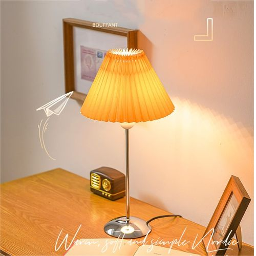 LED Pleated Table Lamp - Desk Lamp - Yellow