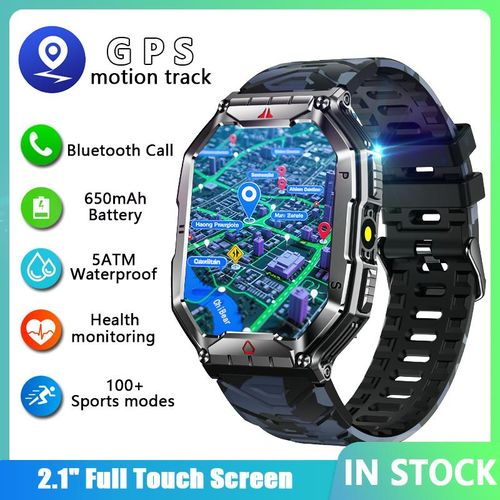 GPS Military Smartwatches Men Ftiness Watches Ip68 Waterproof 2.0'AI Voice Smartwatch 2025